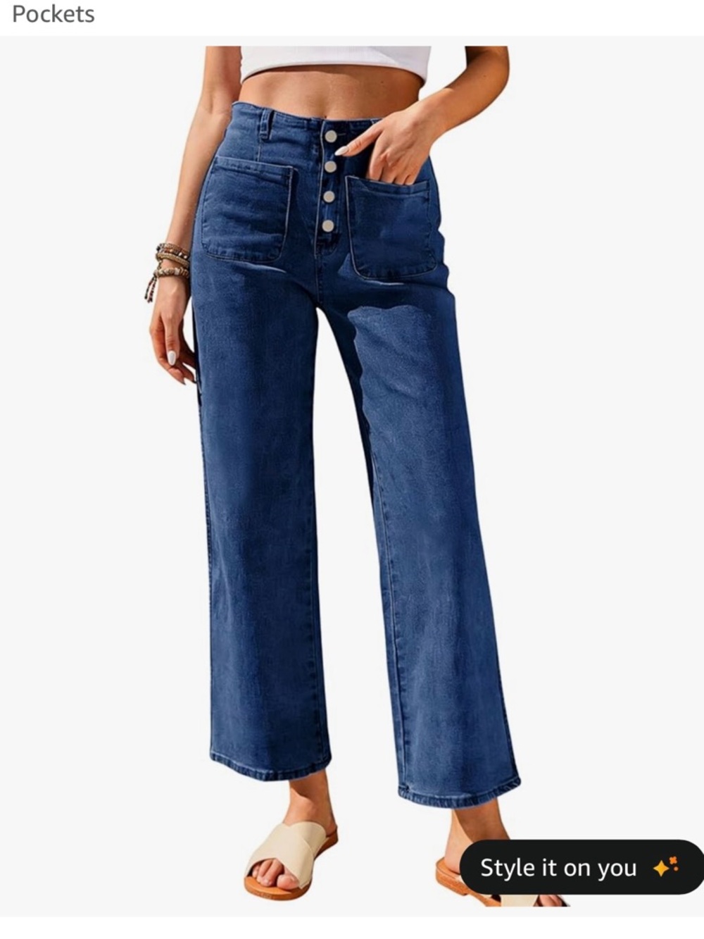 High Waist Wide Leg Ankle Cropped Jeans | Size 12 | EUC
